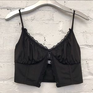 Black Lace Trim Top